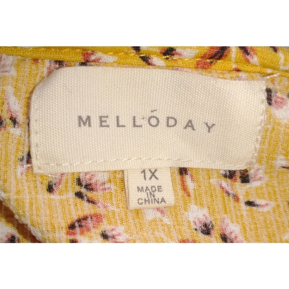 Melloday Blouse Size 1X Yellow - Picture 12 of 15